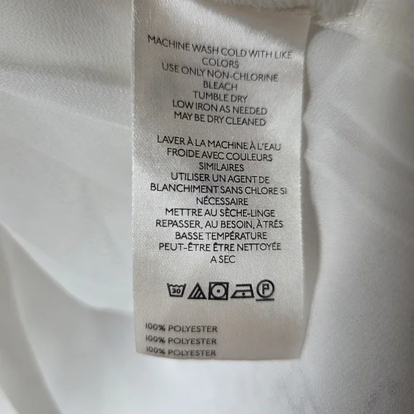 New Anthropologie White Blouse with Black Embroidery Size Large - Picture 8 of 9